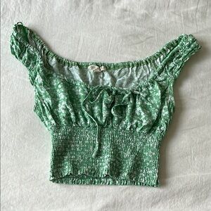 Green Floral Women's Top